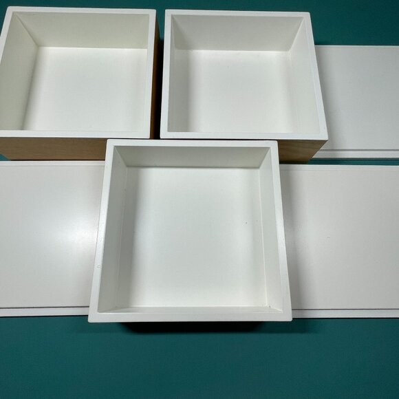 Display Trinket Boxes (3) White with Beech - Picture 5 of 7